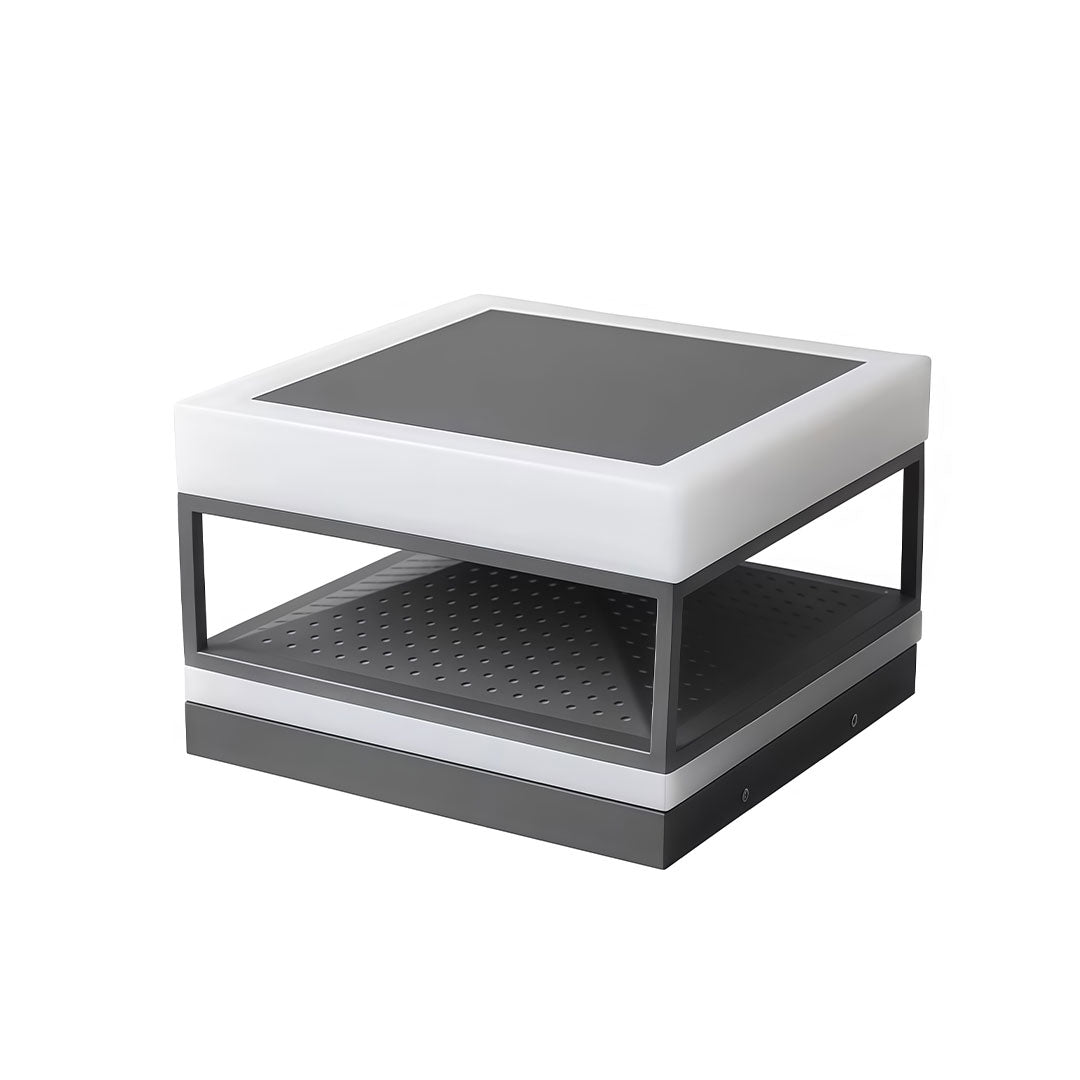 Modern Outdoor Pillar Top Light in Black Stainless Steel
