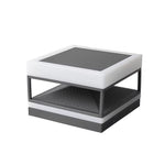 Modern Outdoor Pillar Top Light in Black Stainless Steel