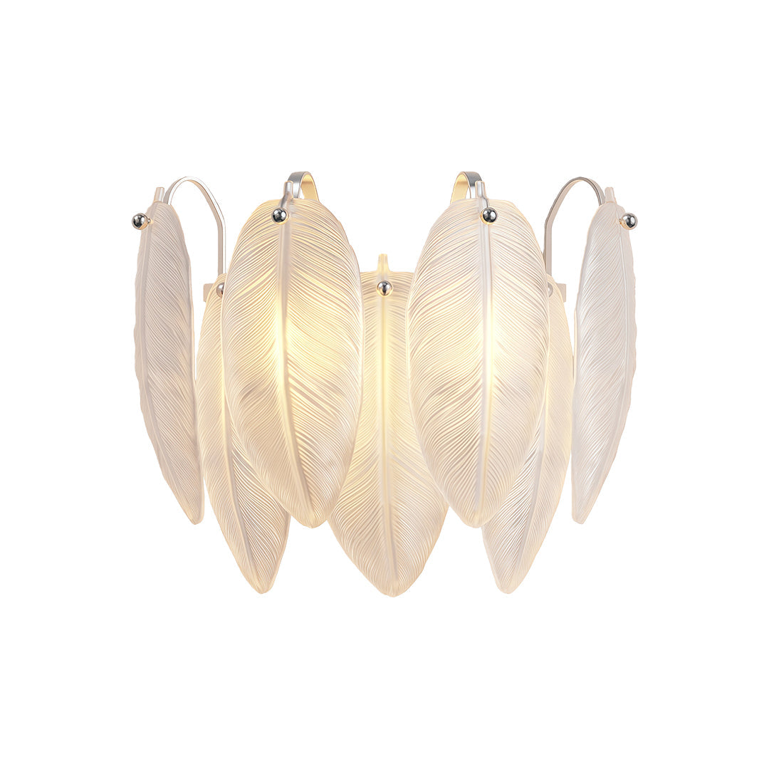 Feather Wall Sconce in Copper, Nickel, or Black – French Luxury Glass Lighting