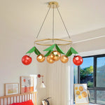 Aurelia Nordic Glass Bulb Chandelier with LED Cherry Accents