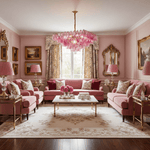 Fuchsia Prism Empire Chandelier – Hand-Blown Glass Pendant Light