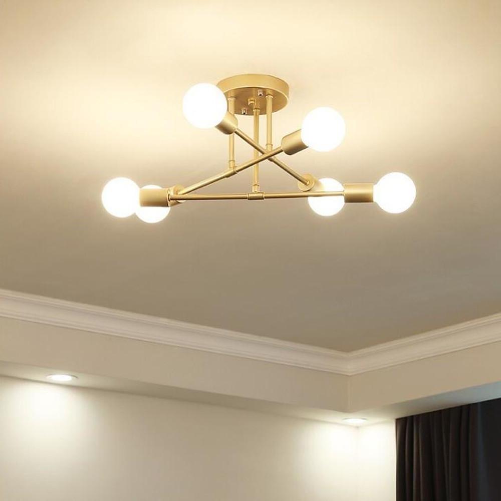 Modern Led Nordic Style Geometric Sputnik Semi Flush Mount Ceiling Light