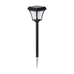 Solar Path Light in Black Aluminum with Dual-Color LED for Garden Walkways