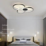 Modern Led Circles Flush Mount Ceiling Light Artistic Eclipse Design Energy Efficient Lighting