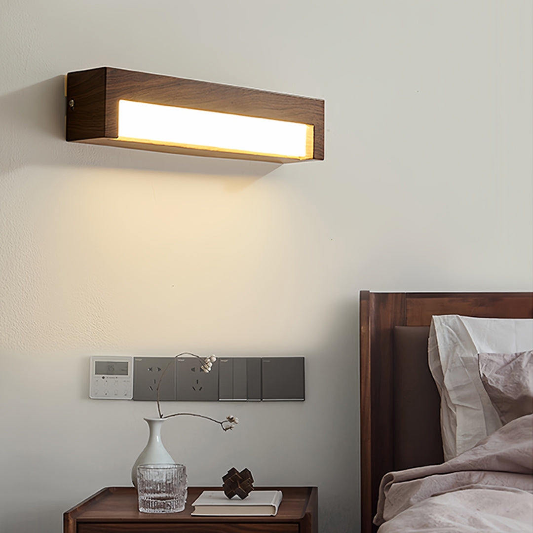 Vintage Wood Grain LED Wall Sconce with Acrylic Diffuser
