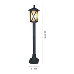 European Cast Aluminum Garden Bollard Light with Clear Glass Shade