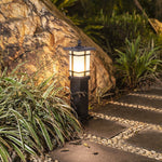 Pavilion Black Aluminum Outdoor Bollard Light with Warm LED