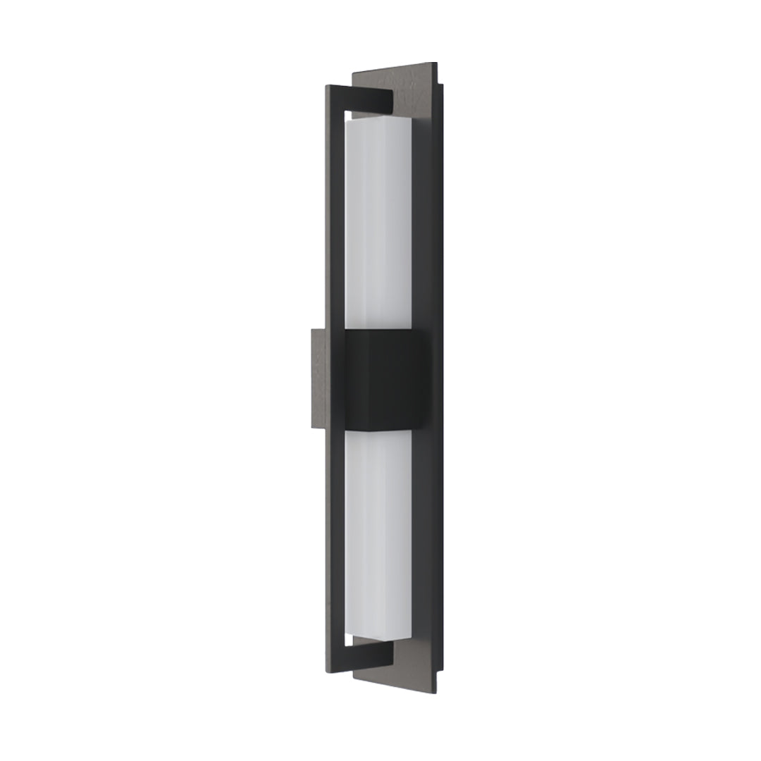 Linear Outdoor Wall Sconce in Black Aluminum with Warm LED Light