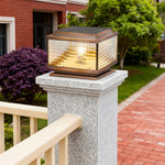 All-Copper Pillar Cap Light with Solar & Hardwired Options