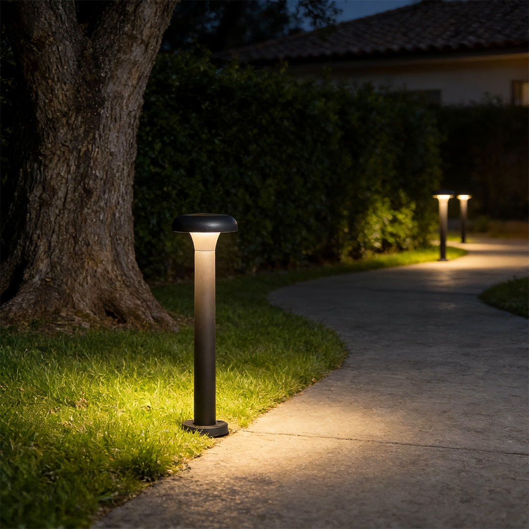 Minimalist Outdoor Bollard Light with Warm LED Glow for Pathways and Gardens