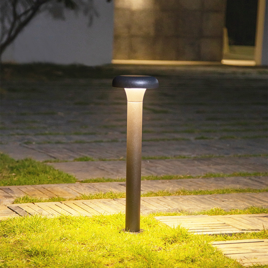 Minimalist Outdoor Bollard Light with Warm LED Glow for Pathways and Gardens