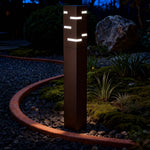 Black LED Bollard Lights Outdoor IP65 Stainless Steel Landscape Path Lighting