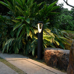 Art Nouveau LED Bollard Light – Minimalist Outdoor Path Lighting in Matte Black