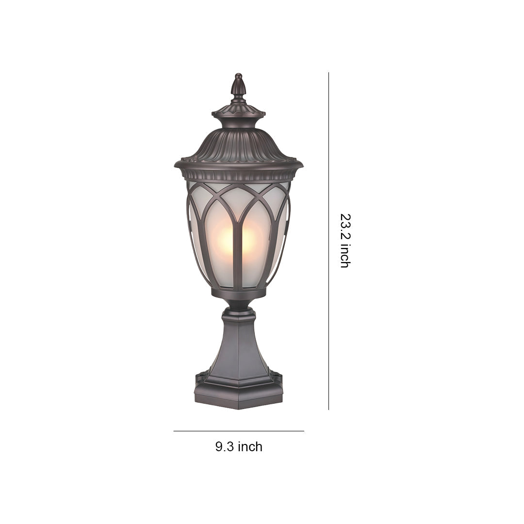 Luxury Weather-Resistant Cast Aluminum Garden Pillar Light with Clear Glass Shade