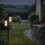 Modern LED Path Light with Clear Glass Shade for Garden Walkways