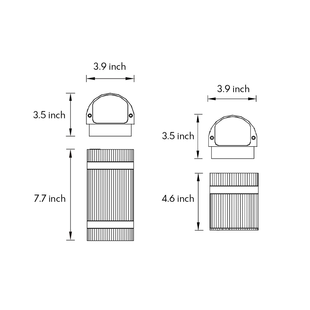 Modern Industrial Outdoor Wall Light with Up and Down Illumination