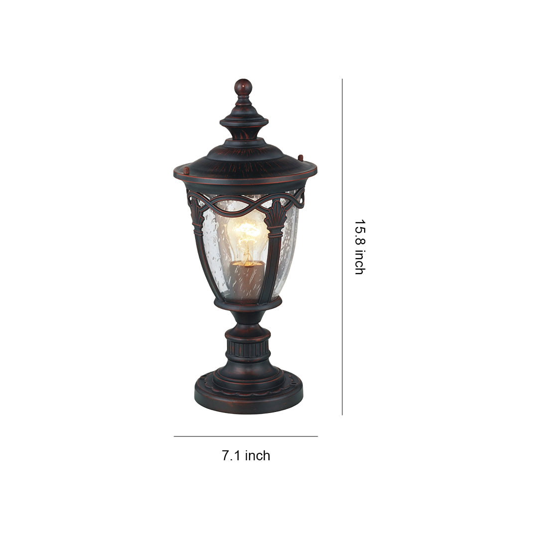 Outdoor Aluminum Column Pillar Light with Clear Glass Shade