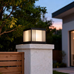 Copper Solar Gate Pillar Light – Modern Square Outdoor Lamp