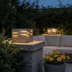 Modern Stainless Steel Outdoor Pillar Light with Solar & Hardwired Options