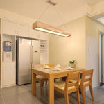 Modern Farmhouse Wood LED Rectangular Chandelier for Dining Room