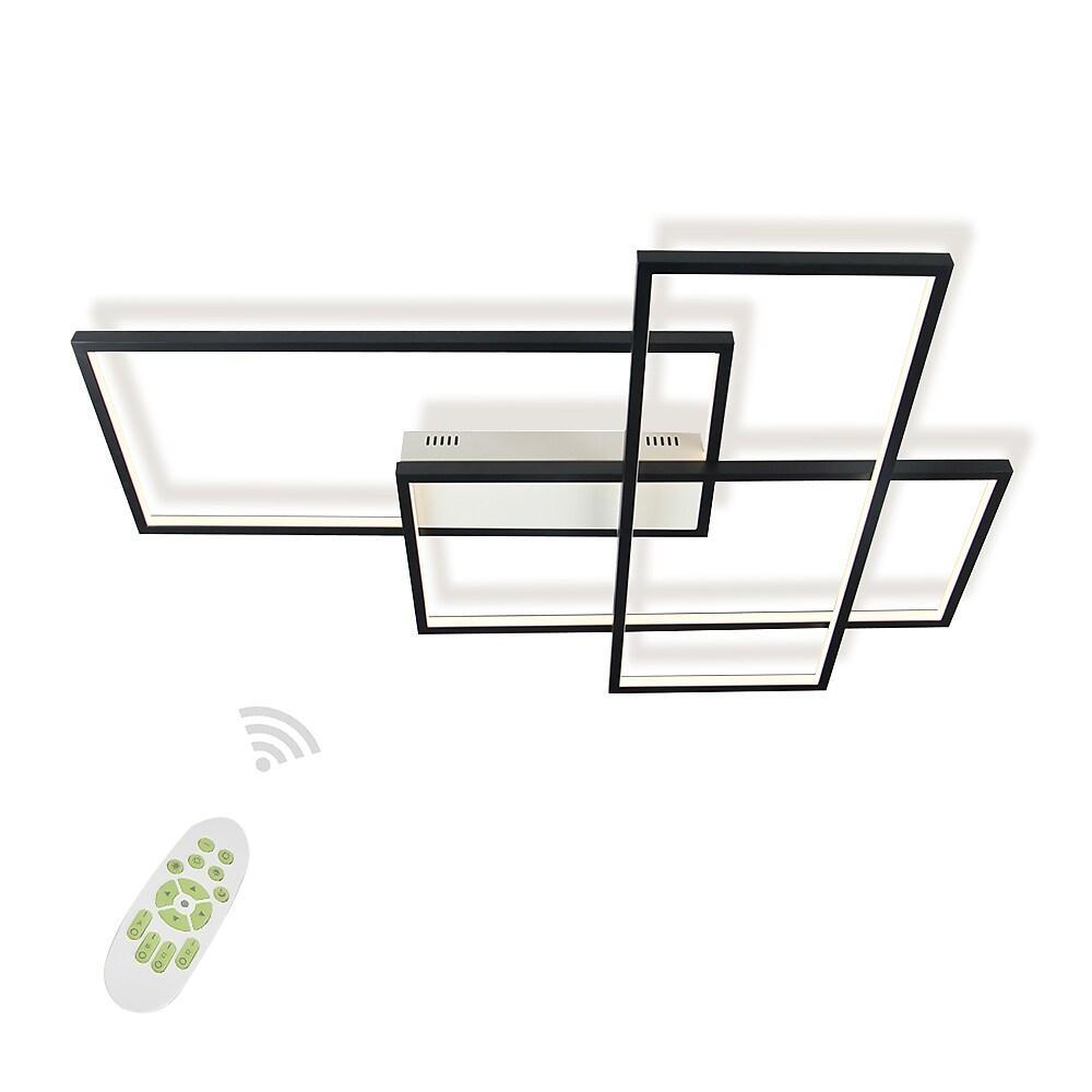 Overlapping Rectangles Aluminum Geometric Style Flush Mount Lighting Led Ceiling Light