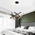 Satellite Geometric LED Chandelier in Black, Gold, or White