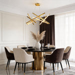 Satellite Geometric LED Chandelier in Black, Gold, or White