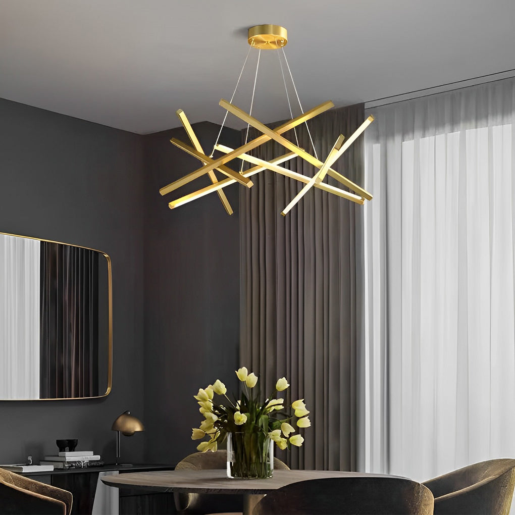 Satellite Geometric LED Chandelier in Black, Gold, or White
