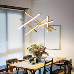 Satellite Geometric LED Chandelier in Black, Gold, or White