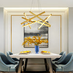 Satellite Geometric LED Chandelier in Black, Gold, or White