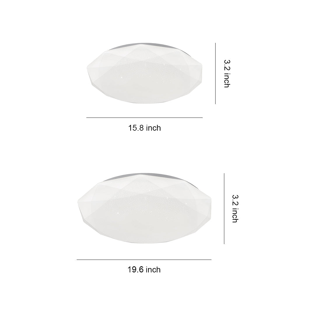Aurelia Geometric Flush Mount Ceiling Light in White with Full-Sky Star Effect
