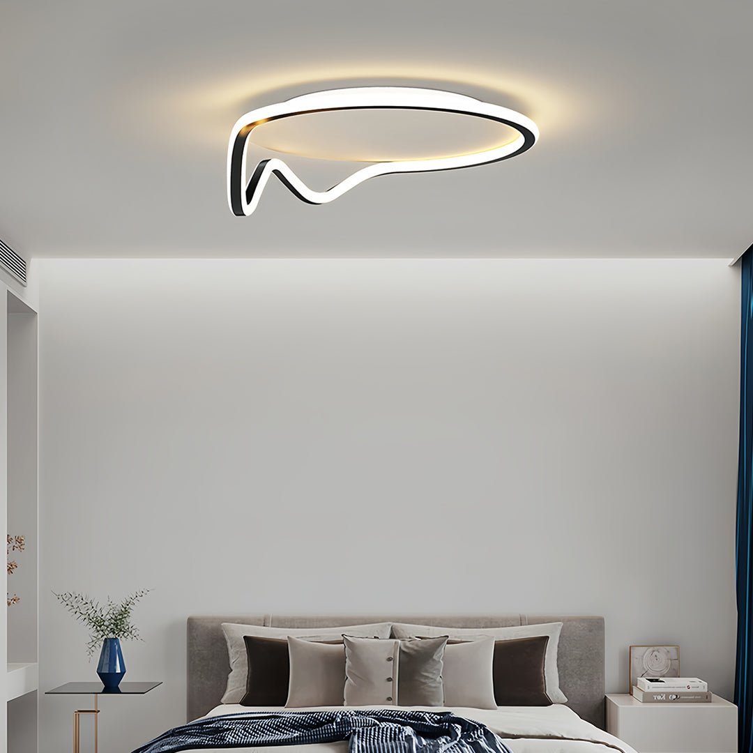 Geometric LED Flush Mount Ceiling Light in Minimalist Iron and Silicone