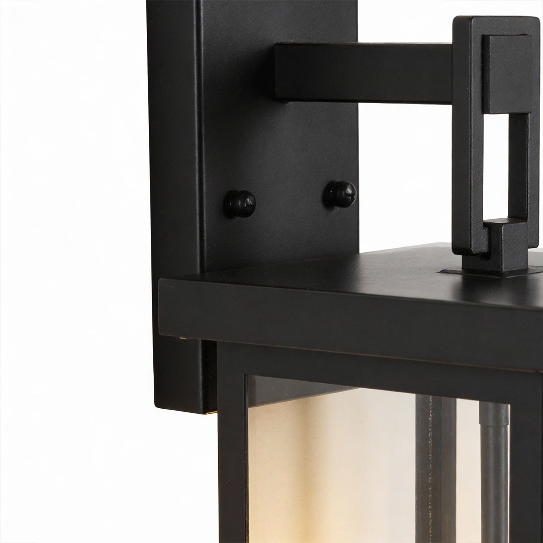 Noir Outdoor Wall Sconce — IP65 Waterproof Iron LED Lantern for Courtyard & Entryway