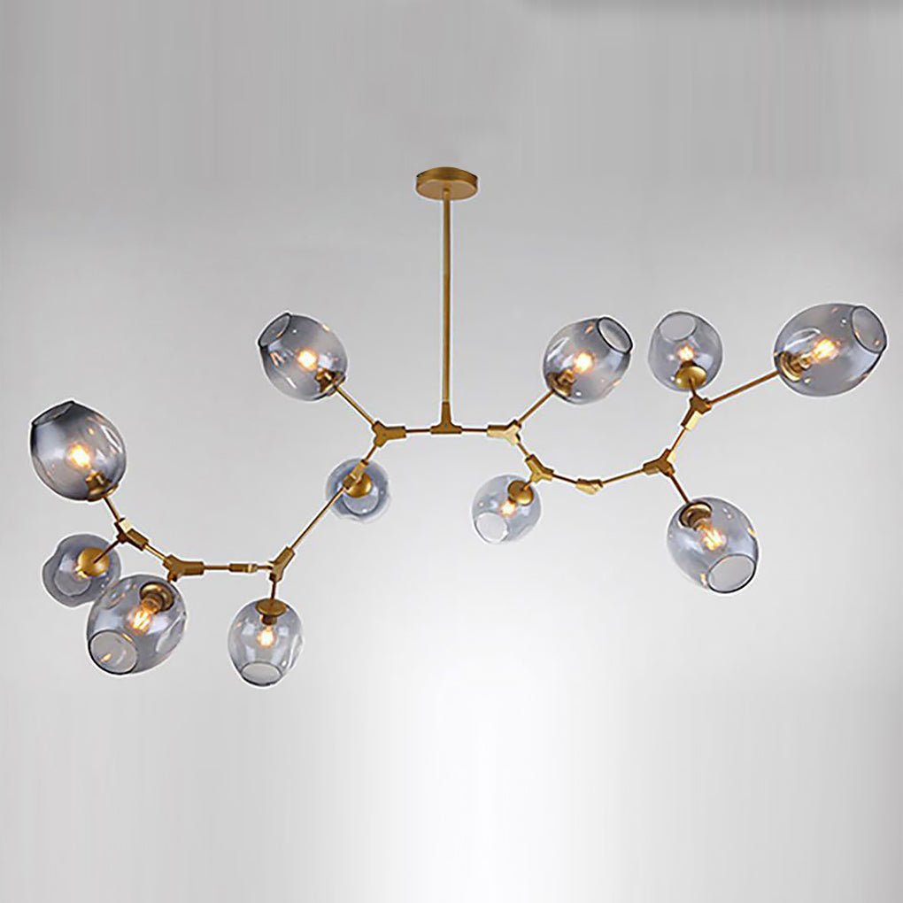 Nordic Branches Bubble Sputnik Chandelier 5 To 11 Lights Gold Finish