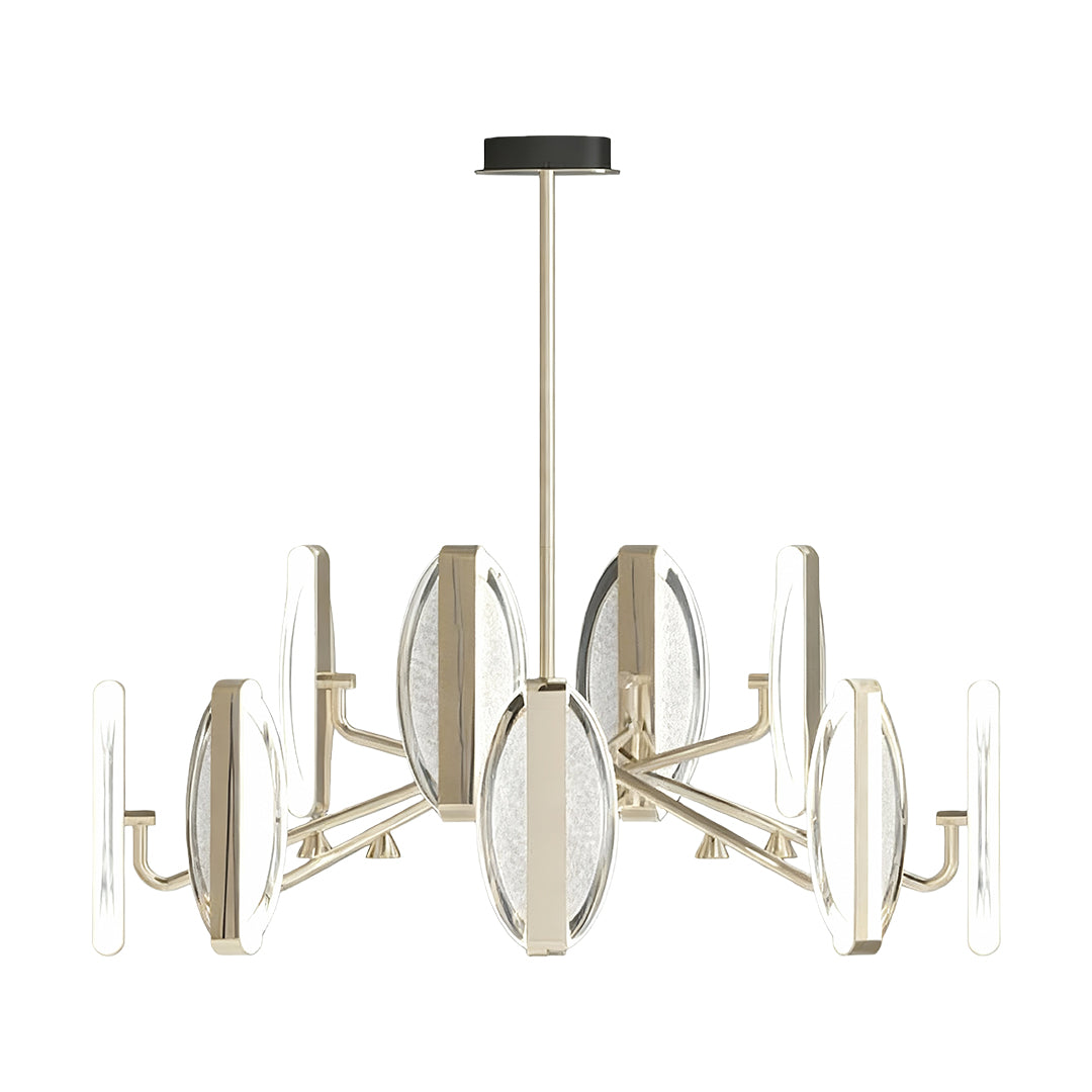 Aurelia Gold Minimalist LED Chandelier with Acrylic Shades