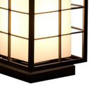 Modern Japanese Outdoor Lantern in Graphite Steel with Warm LED Glow