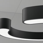 Geometric LED Pendant Light in Matte Black with Frosted Acrylic Shade