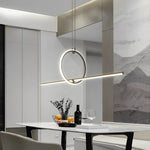 Modern Ring Linear LED Pendant Light for Dining Room and Kitchen Island