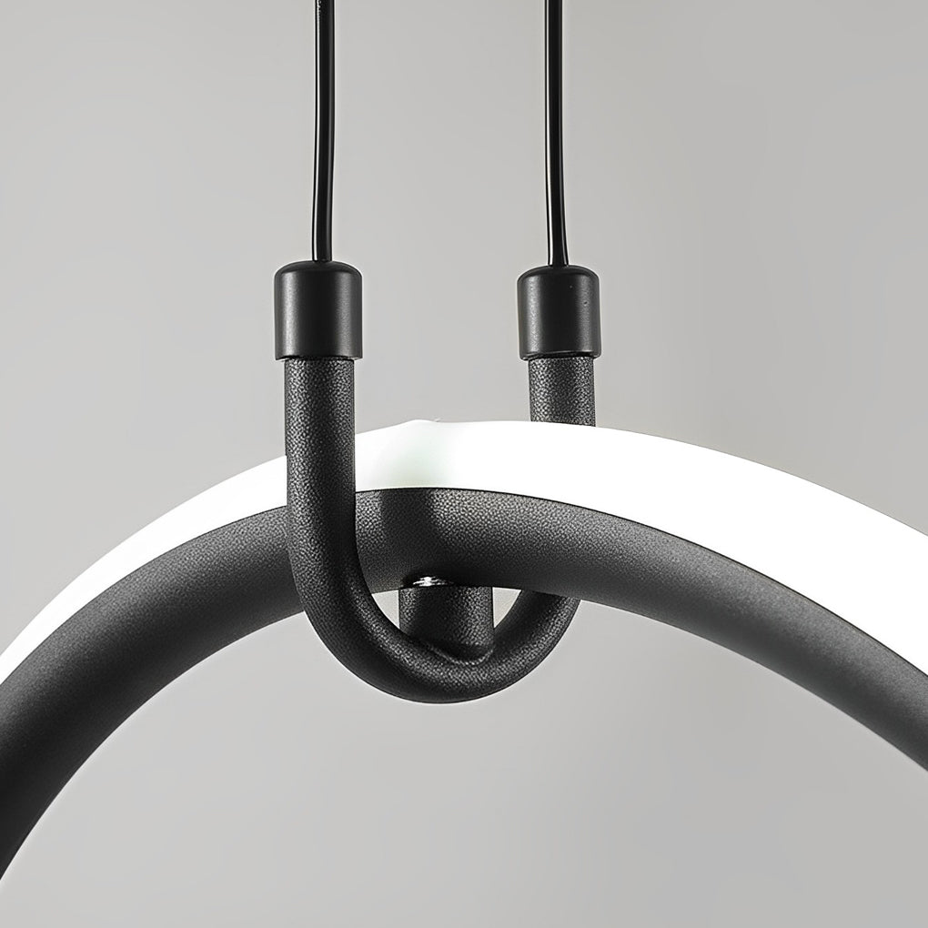 Modern Ring Linear LED Pendant Light for Dining Room and Kitchen Island