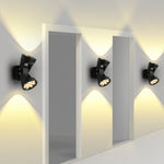Aria Dual-Head LED Outdoor Wall Sconce in Black