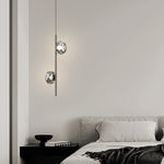 Modern Vertical Pendant Light with Pleated Glass Shades, Brass or Black Finish