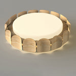 Nordic Wood Flush Mount Ceiling Light with Full Spectrum LED
