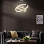 Lumina Wave Crystal LED Chandelier in Stainless Steel
