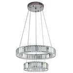 2 Ring Regular Shape Steel Crystal Led Chandelier
