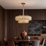 Lumina Crystal Chandelier in Champagne Gold with Adjustable LED Lighting