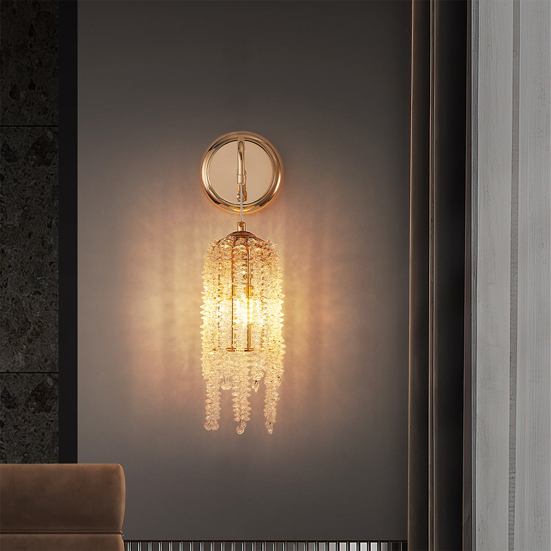 Aurelia Crystal Wall Sconce in French Gold Finish