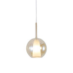 Nordic Hand-Blown Glass Ball Pendant Light for Dining Room & Living Room