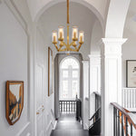 Lumière Cascade: Modern Copper Glass Drop Chandelier for Elegant Interiors