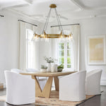 Modern Copper Chandelier with Acrylic Shades for Dining and Living Spaces