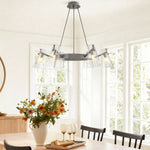 Modern Copper Chandelier with Acrylic Shades for Dining and Living Spaces